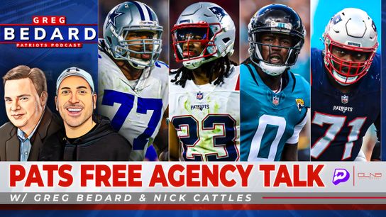 .@PrizePicks & @factor_ Bedard Patriots Podcast: Dugger tagged, combine reax & 'The Dynasty' Hernandez Episode  taken at BSJ Headquarters (Patriots)